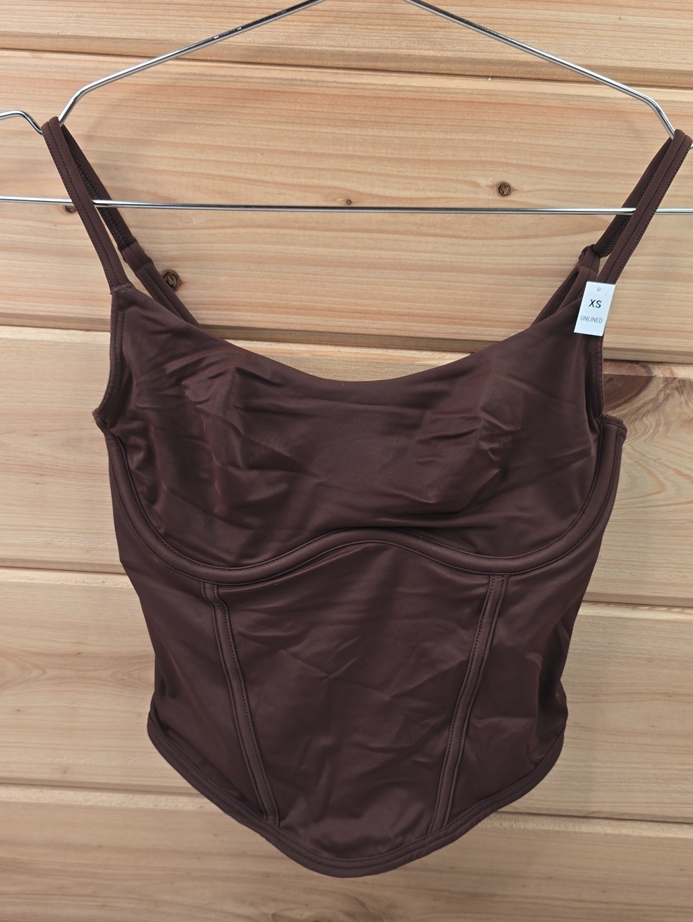 Victoria's Secret Pink Cinched Corset Top Sz XS NWT Brown